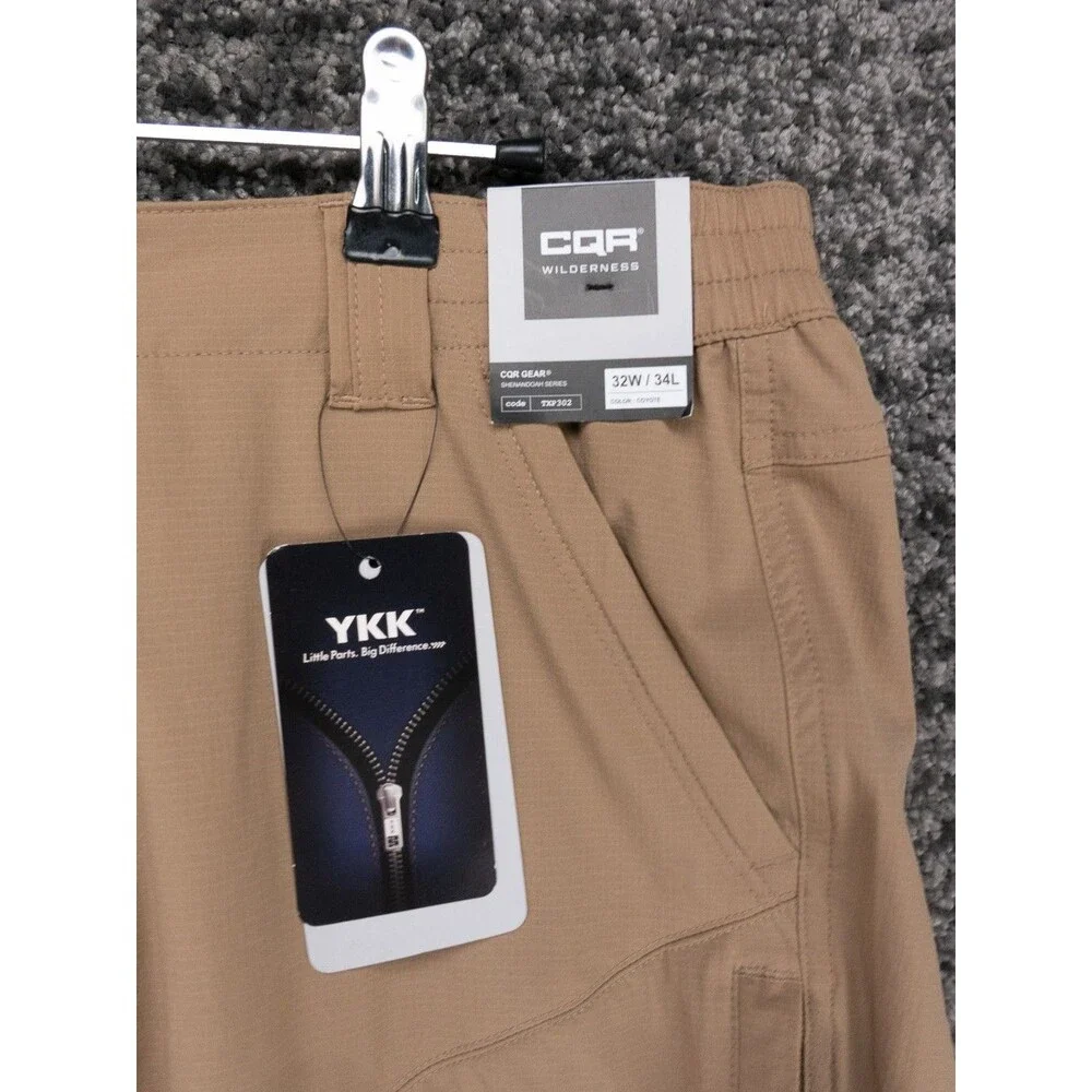 CQR Pants Mens 32x34 Brown Shenandoah Series Tactical Cargo Tech Workwear NWT